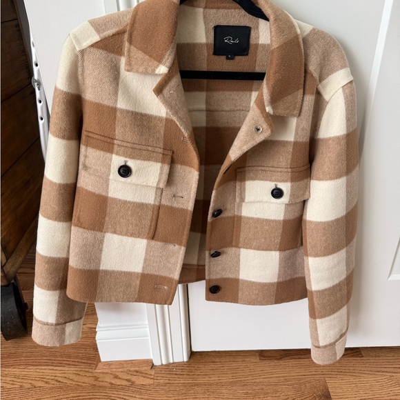 Rails Cropped Plaid Jacket in Camel & Cream